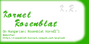 kornel rosenblat business card